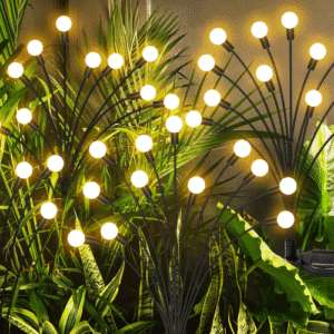 LUCES SOLARES DE JARDÍN PARA EXTERIORES CAJA X 2 RAMOS DE 8 LUCES CADA UNO