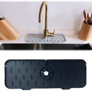 TAPETE ESCURRIDOR ALFOMBRILLA ABSORBENTE SILICONA PARA GRIFO DE LAVAPLATOS,GRIS Y NEGRO (DESPACHO SEGÚN STOCK)