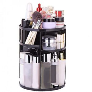 CAJA DE ALMACENAMIENTO GIRATORIA PARA COSMÉTICOS NEGRO
