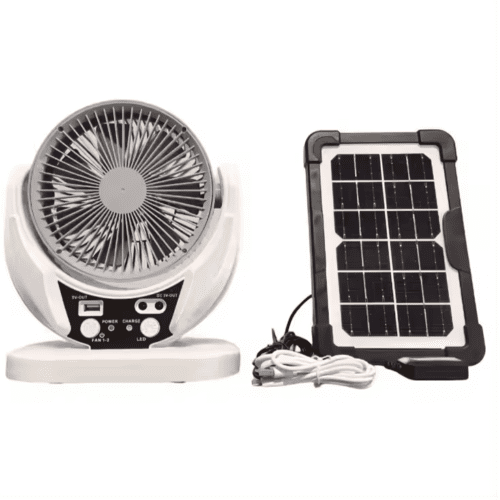 VENTILADOR RECARGABLE CON PANEL SOLAR