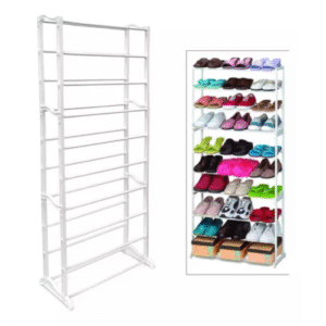 ZAPATERO METÁLICO 10 NIVELES BLANCO PD-45