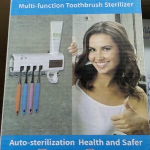 DISPENSADOR DE CREMA ESTERILIZADOR DE CEPILLOS DE DIENTES CAJA AZUL