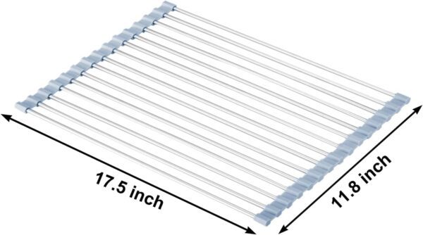 ESCURRIDOR SECADOR DE PLATOS ENRROLLABLE PLEGABLE INOXIDABLE