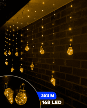 LUCES NAVIDAD ROMBOS Y BOMBILLOS - AMARILLO Y BLANCO