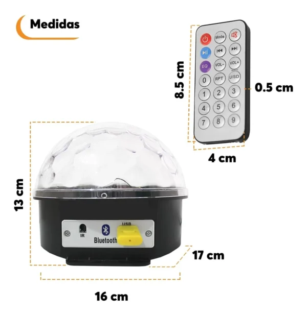 LÁMPARA CRISTAL BLUETOOTH CONTROL