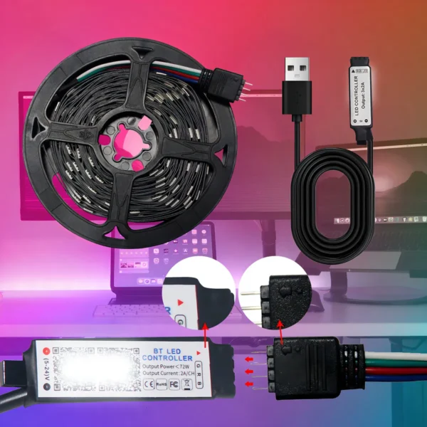 D_NQ_NP_2X_963352-MLA79521570896_102024-F CINTA LED COLORES 5 METROS BLUETOOTH