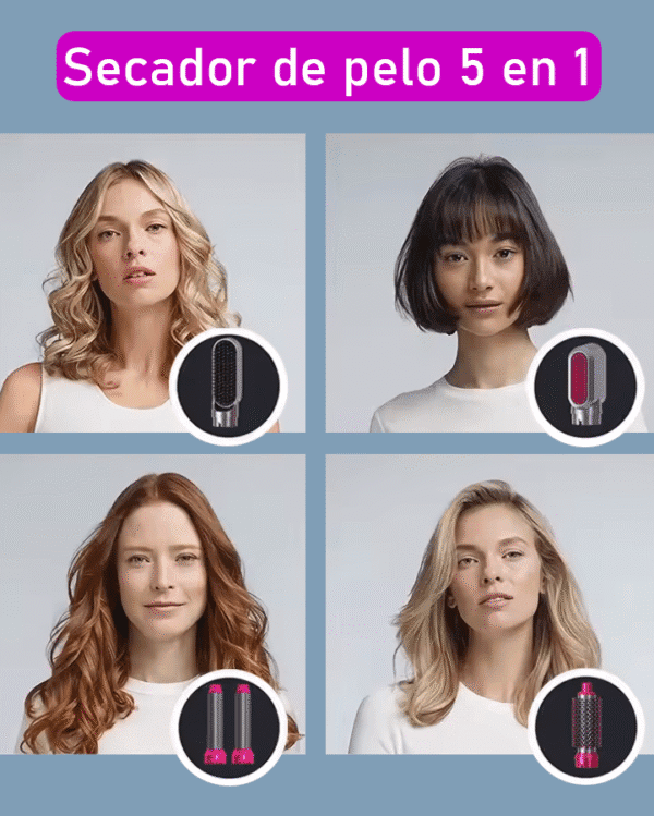 CEPILLO SECADOR CABELLO 5 -1 PEINE AIRE CALIENTE