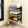 Escurridor de Platos de Acero Inoxidable 3 niveles | Organiza y protege tu cocina