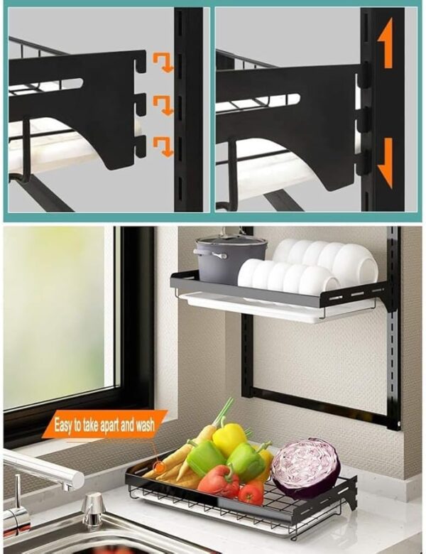 Escurridor de Platos de Acero Inoxidable 3 niveles | Organiza y protege tu cocina