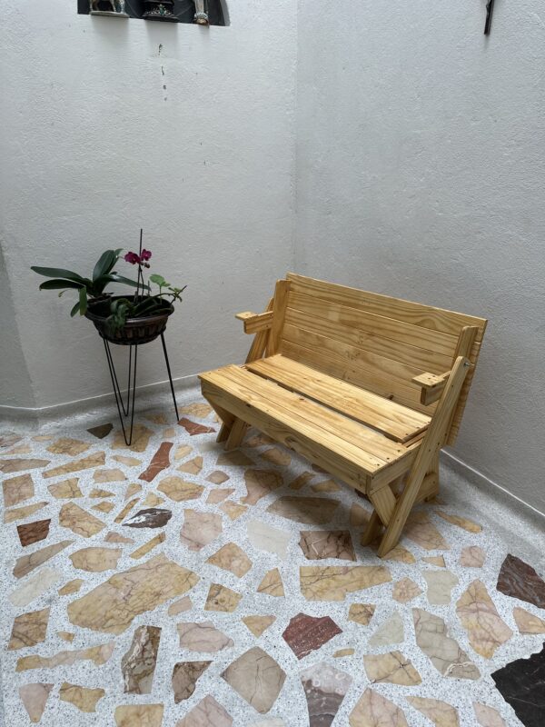 🪵Mesa Banca Convertible de Pino Canadiense | 3 Acabados | Envío gratis