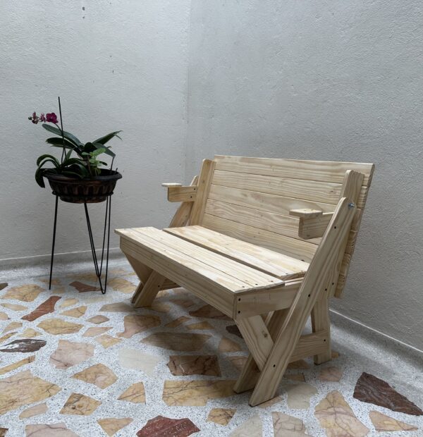 🪵Mesa Banca Convertible de Pino Canadiense | 3 Acabados | Envío gratis