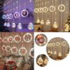 🎄Cortina de Luces de Navidad LED Bolas y Aros 3M x 70CM | Magia y Elegancia para tus Fiestas