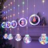 🎄Cortina de Luces de Navidad LED Bolas y Aros 3M x 70CM | Magia y Elegancia para tus Fiestas